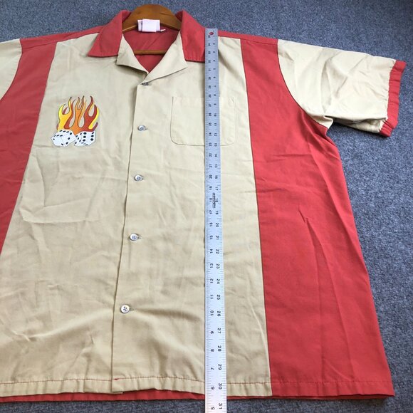 Cruisin USA Shirt Mens 2XL XXL Bowling Short Sleeve Flamingo Dice Button Camp - Picture 7 of 12